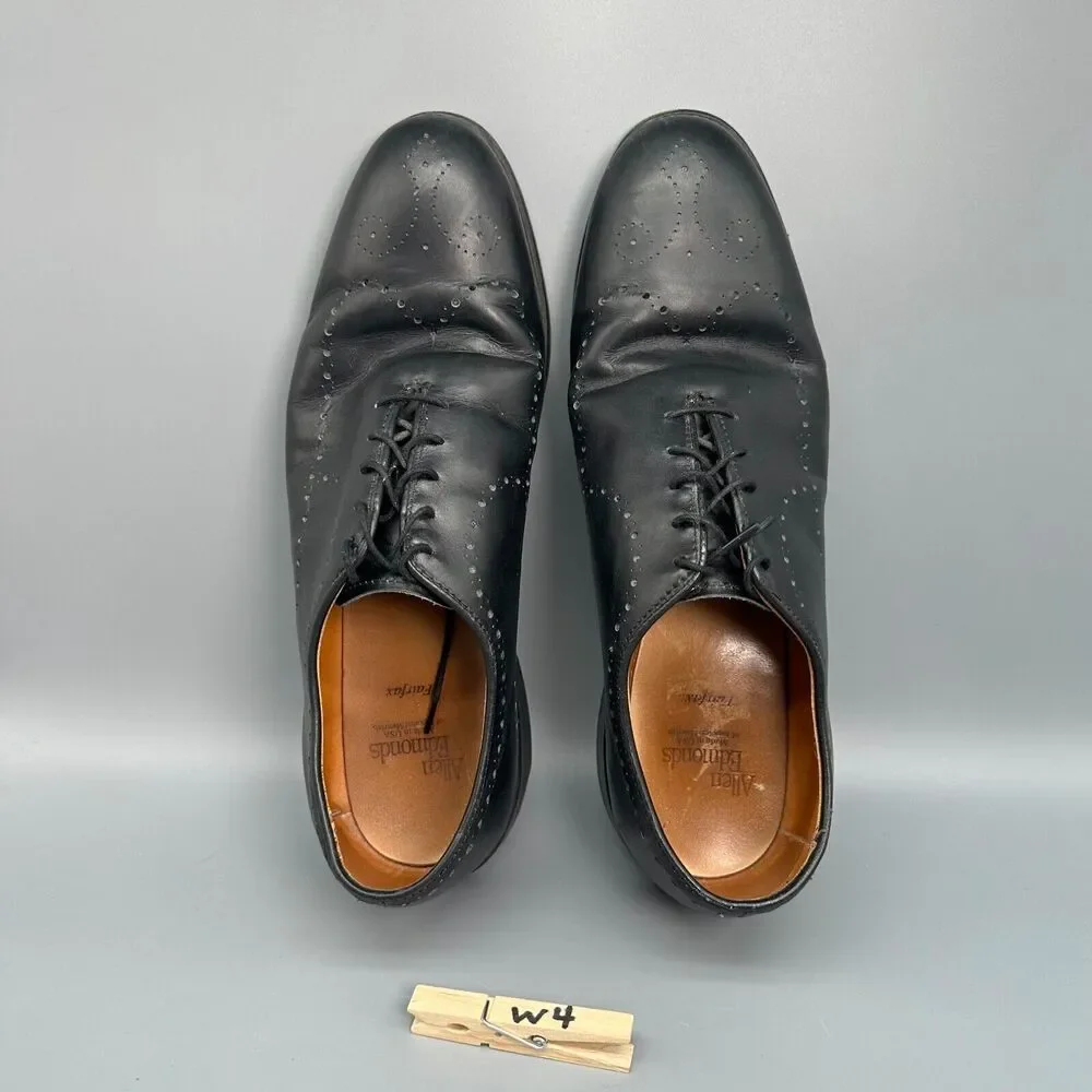 Allen Edmonds Fairfax Men's 8 Black Leather Comfort Shoes Lace Up Low Top